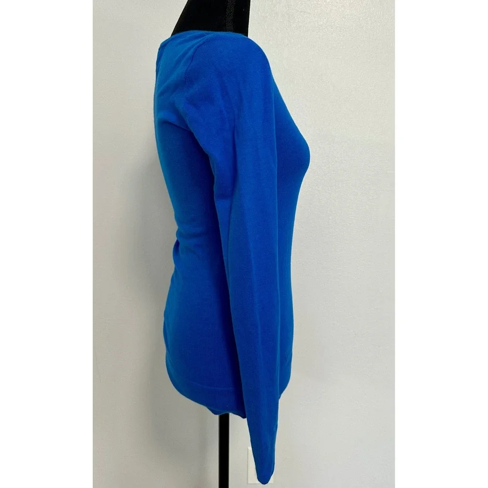 Lilly Pulitzer Sweater Women XS Blue Excellent V-Neck Cotton Blend Long‎ Sleeve